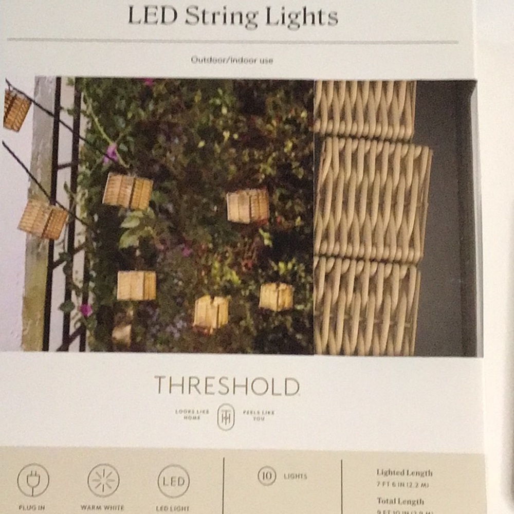 Threshold White LED String Lights Holiday Decor